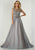 Tiffany Homecoming - 46137 Beaded Illusion Bateau Neck A-line Gown In Silver