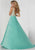 Tiffany Homecoming - 46139 Beaded Deep V-neck Satin A-line Gown In Green
