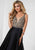 Tiffany Homecoming - 46139 Beaded Deep V-neck Satin A-line Gown In Gray and Black
