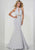 Tiffany Homecoming - 46141 Bead Accented Halter Trumpet Dress In Silver