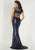 Tiffany Homecoming - 46142 Shimmering Sequined Sheath Gown In Blue