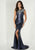 Tiffany Homecoming - 46142 Shimmering Sequined Sheath Gown In Blue