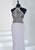 Tiffany Homecoming - 46144 Beaded Halter Jersey Sheath Dress In Silver