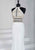 Tiffany Homecoming - 46144 Beaded Halter Jersey Sheath Dress In White