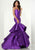 Tiffany Homecoming - 46147 Plunging Sweetheart Tiered Mermaid Dress In Purple