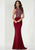 Tiffany Homecoming - 46148 Beaded High Neck Jersey Sheath Gown In Red