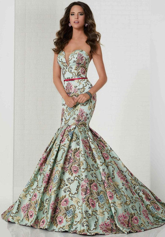Tiffany Homecoming - 46150 Strapless Sweetheart Mermaid Gown In Pink and Multi-Color