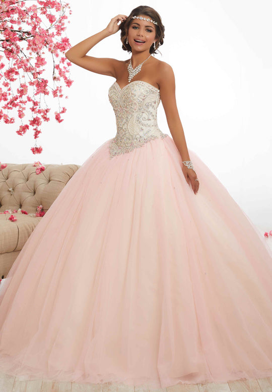 Fiesta Gowns - 56337 Strapless Beaded Tulle Ballgown