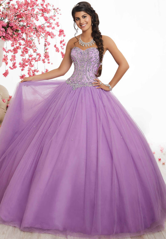Fiesta Gowns - 56343 Ornate Strapless Sweetheart Tulle Ballgown
