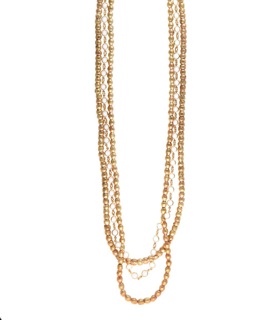 Heather Gardner - Triple Layer Large Crystal Ethiopian Necklace