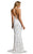 Tinaholy Couture - T1834 Plunging V-Neck Sequined Lace-Up Gown In White