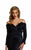 Tinaholy Couture - T1842 Long Sleeve Sequined Off Shoulder Long Gown In Blue