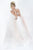 Jovani - 1310 Spaghetti Straps Sheer Embroidered Bodice Tulle Ballgown In White and Pink
