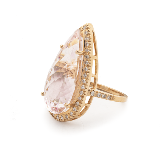 Tresor Collection - 18K Rose Gold Morganite and Diamond Ring