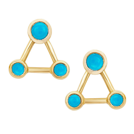 Turquoise Summer Triangle Constellation Earrings