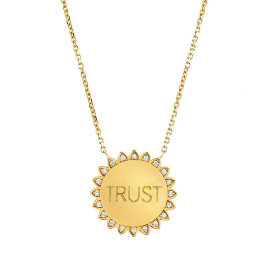 Trust the Universe Medium Sunshine Necklace with Diamonds