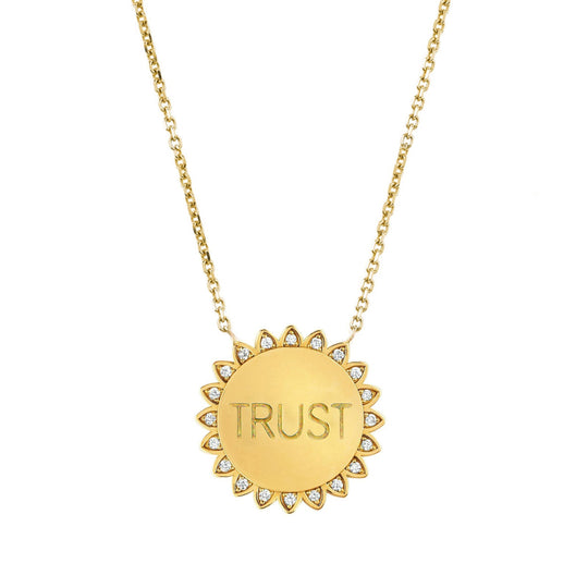 Logan Hollowell - Trust the Universe Medium Sunshine Necklace with Diamonds