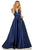 Sherri Hill - 52911 Sleeveless Deep V-neck A-line Dress In Blue