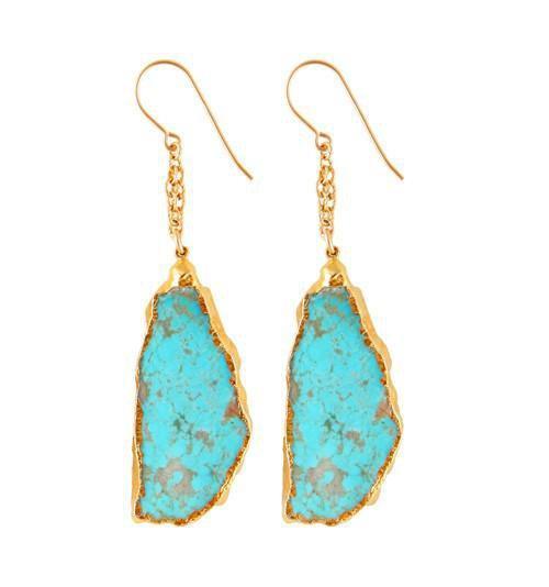 Heather Gardner - Double Chain Turquoise Earrings