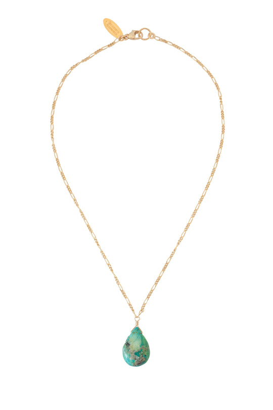 Turquoise Teardrop Necklace in Gold, Silver, and Rose Gold