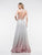 Colors Dress - 2165 Halter Neck Metallic Knit A-line Gown in Silver and Pink