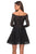 La Femme - 28175 Lace Long Sleeve Off-Shoulder A-line Dress In Black