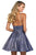 Sherri Hill - 52955 Short Glitter Empire A Line Dress In Blue and Silver