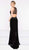 Colors Dress - 2029 Halter Neck Velvet Trumpet Dress in Black