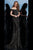 Jovani - 64246 Off-Shoulder Beaded Trumpet Dress In Black and Gold