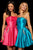 Sherri Hill - 52989 Strapless Crystal Beaded Taffeta Short Dress In Pink and Blue