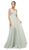 Cinderella Divine - Appliqued V-neck Tulle A-line Dress