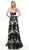 Jovani - 63362 Sequined Deep V-neck A-line Gown In White and Black