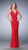 La Femme - 22060 Long V-Neckline  Prom Dress in Red