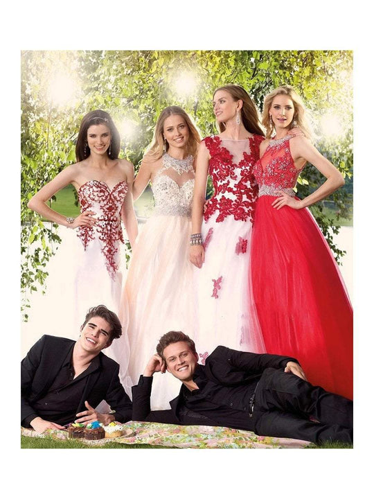 Alyce Paris - 6362 Prom Dress in White Red