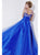 Studio 17 - Sleeveless Empire Lace and Chiffon Long Gown 12496 In Blue