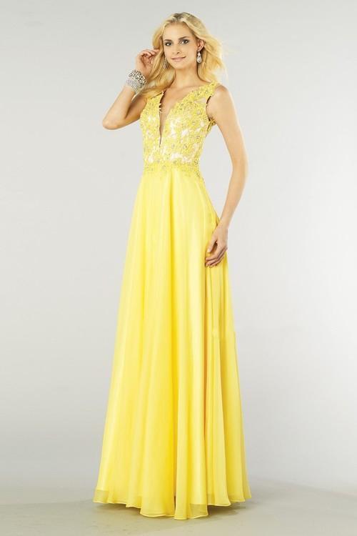 Alyce Paris - 6418 Prom Dress in Daffodil Nude-Yellow