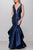 39814 Deep V-Neck Ruffled Mermaid Dress