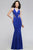 Delightful Mermaid Neoprene Dress with Illusion V Neckline and Side Cutouts 7792
