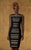 Theia - 881797 Gilded Stripes Bodycon Cocktail Dress in Black and Gold