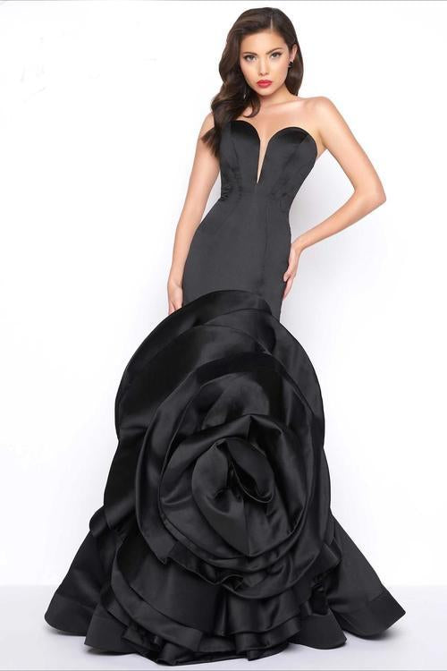 Mac Duggal - Black White Red Style 85513R in Black