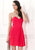 Faviana - 7075a Strapless Sweetheart Chiffon Short Cocktail Dress in Red