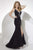 Tiffany Homecoming - Glittering Embellished V-Neck Jersey Slim Flare 16099