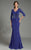 Feriani Couture - 18512 Peplum Lace Evening Gown In Blue