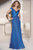 Alyce Paris - 29735 Shirred Ornate Bodice A-Line Gown in Blue