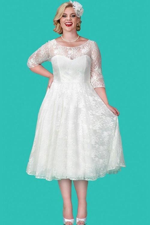 Lace Long Dress with Quarter Length Sleeves SC5212