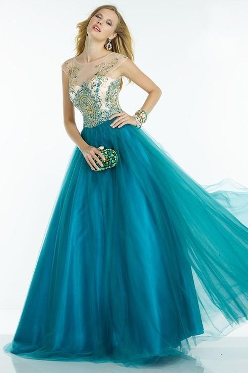 Alyce Paris - 6598 Prom Dress in Teal Nude
