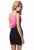 Terani Couture - H1946 Cowl Neck Ruched Cocktail Dress in Black and Pink