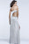 Bejeweled Strapless Jersey Long Evening Gown with Asymmetrical Side Cut-out 7311