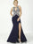 Tiffany Homecoming - Jeweled Slim Flare Long Dress with Keyhole and Open Back 16143 In Blue