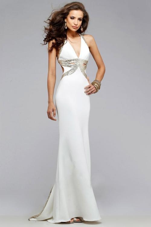 Stunning Trumpet Dress with Plunging V Neckline 7703